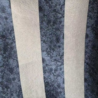 Leopard Lane Navy Blue Striped Animal Print Curtain 3