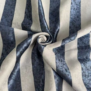 Leopard Lane Navy Blue Striped Animal Print Curtain 6