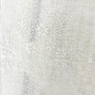 Frost Bloom Ivory Cream 3D Puff Paint Floral Voile Curtain 2