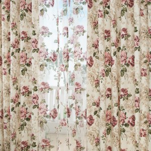 DEL Centifolia Floral Rose et Crème Rideau 6