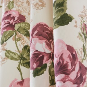 DEL Centifolia Floral Rose et Crème Rideau 1