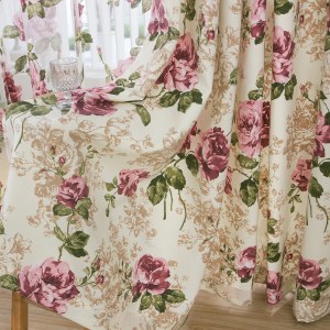 DEL Centifolia Floral Rose et Crème Rideau 3