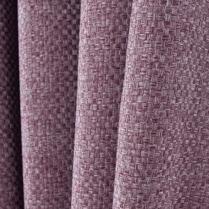 Royale Aubergine Mauve Rideau en Lin Aspect Lin 1
