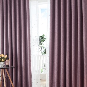 Royale Aubergine Mauve Rideau en Lin Aspect Lin 2