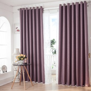 Royale Aubergine Mauve Rideau en Lin Aspect Lin 5