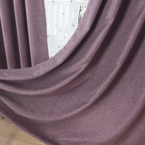 Royale Aubergine Mauve Rideau en Lin Aspect Lin 3