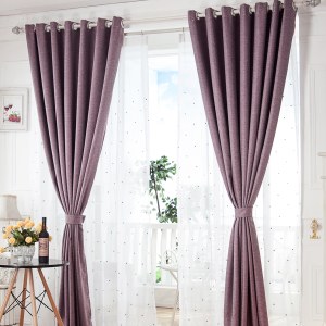 Royale Aubergine Mauve Rideau en Lin Aspect Lin 6