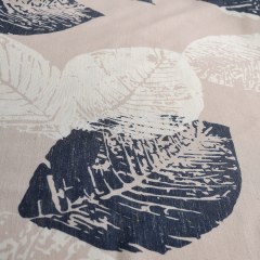Rideau à motifs feuilles bloc marine 3