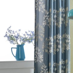 Brise Poudre Bleu Floral Rideau 7