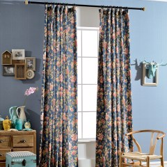 Élégant Rideau Pivoine Bleu 7