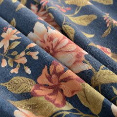 Élégant Rideau Pivoine Bleu 3