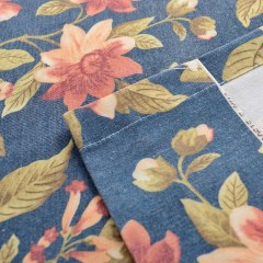 Élégant Rideau Pivoine Bleu 4