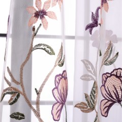 Fragrance Brun Branche Brodé Rideau en Voile 4