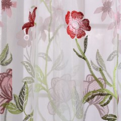 Fragrance Vert Branche Brodé Rideau Voile Transparent