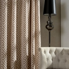 Rideau marron clair à motif grec 4