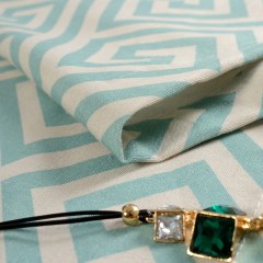 Rideau vert sauge à motif grec 5