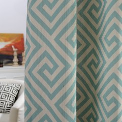 Rideau vert sauge à motif grec 3