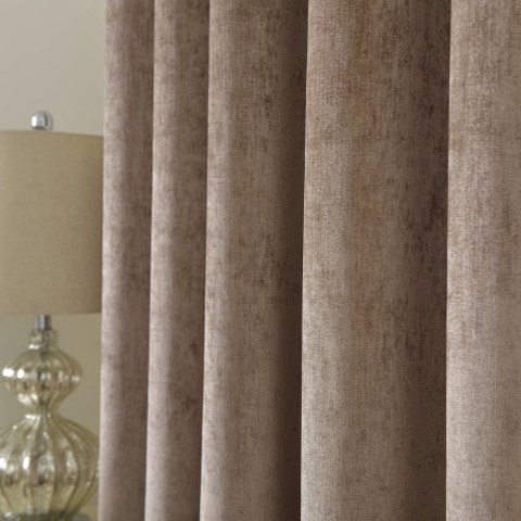 Rideau en chenille marron taupe de luxe 1