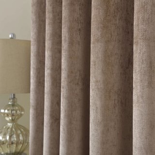 Rideau en chenille marron taupe de luxe