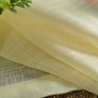 Une Touche de Soleil Voilage Semi-Transparent Jaune Citron Rideaux en Tulle Lourd