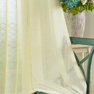 Une Touche de Soleil Voilage Semi-Transparent Jaune Citron Rideaux en Tulle Lourd 3
