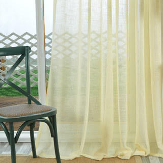 Une Touche de Soleil Voilage Semi-Transparent Jaune Citron Rideaux en Tulle Lourd 2