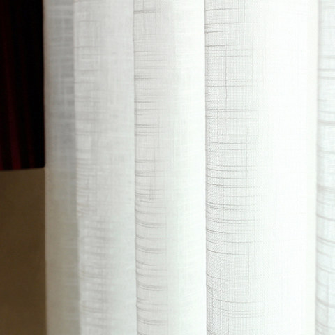 Une Touche de Soleil Voilage Blanc Semi-Transparent Rideau en Maille Lourde 1