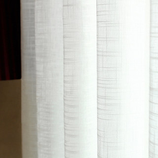 Une Touche de Soleil Voilage Blanc Semi-Transparent Rideau en Maille Lourde
