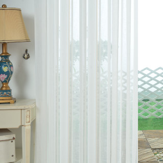 Une Touche de Soleil Voilage Blanc Semi-Transparent Rideau en Maille Lourde 10