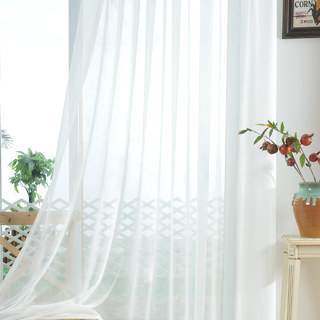 Une Touche de Soleil Voilage Blanc Semi-Transparent Rideau en Maille Lourde 8