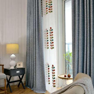 Style Urbain Rideau Bleu Gris 4