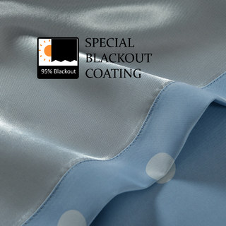 Rideau bleu à pois classique occultant 7