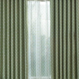 Rideau vert à pois classique occultant 1