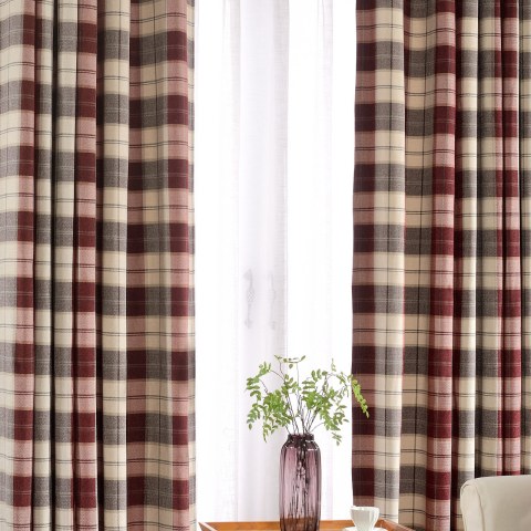 Cosy Plaid Check Burgundy Red Chenille Curtain
Cosy Plaid Check Bordeaux Rouge Chenille Rideau 1