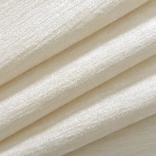 Rideau en chenille crème blanc cassé de luxe