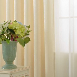 Rideau en chenille crème blanc cassé de luxe 5