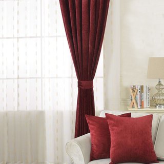 Luxury Red Burgundy Colour Chenille Curtain
Luxury Bourgogne Couleur Chenille Rideau 3