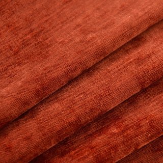 Rideau en chenille rouge rouille terracotta de luxe