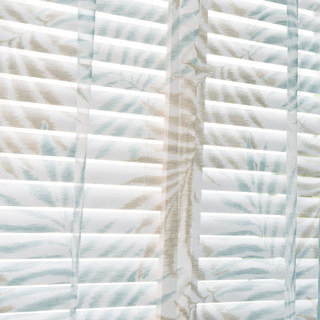 Feuilles de Palmier Bleu Rideau Voile Transparent