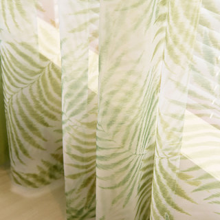 Feuilles de Palmier Vert Rideau Voile Transparent 2