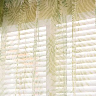 Feuilles de Palmier Vert Rideau Voile Transparent 4