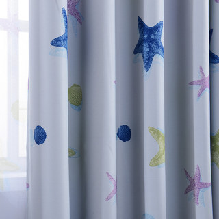 Étoile de mer Bleu Bébé Rideau 5