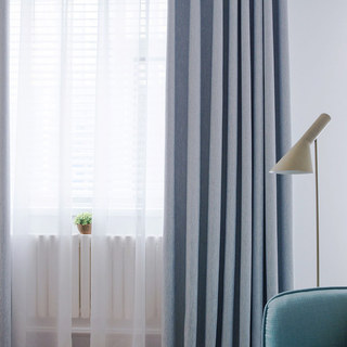 Rideau Bleu Clair Anti-Lumière Totale 1