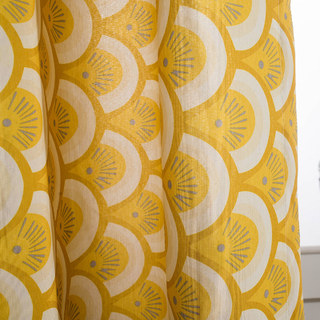 Bonjour Sunshine Moderne Art Déco Jaune Rideau Floral 5
