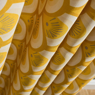 Bonjour Sunshine Moderne Art Déco Jaune Rideau Floral 3