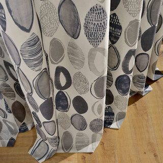 Infinity Bleu Gris Moderne Motif Géométrique Rideau 4