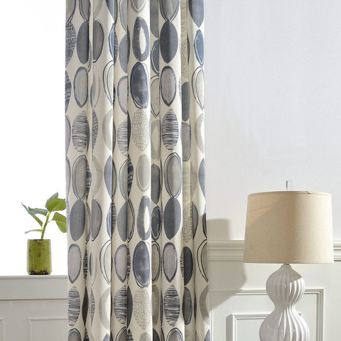 Infinity Bleu Gris Moderne Motif Géométrique Rideau 1