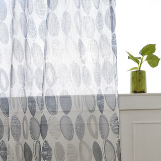 Infinity Bleu Gris Moderne Voile Géométrique Rideau