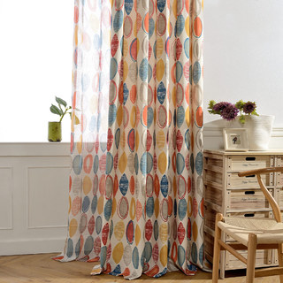 Infinity Rouge Moderne Motif Géométrique Rideau 5
