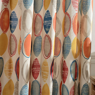 Infinity Rouge Moderne Motif Géométrique Rideau 2